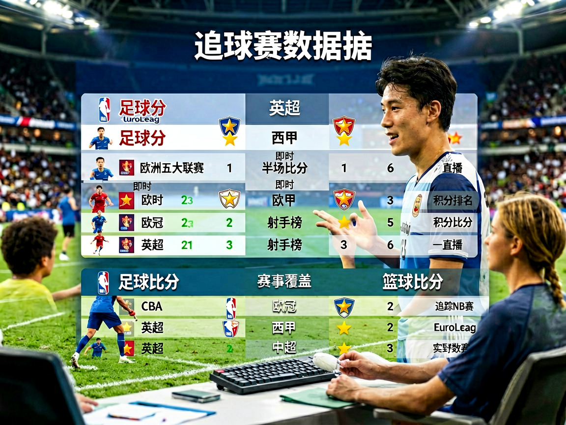 体育比分数据中心，提供多维度的赛事数据统计和分析